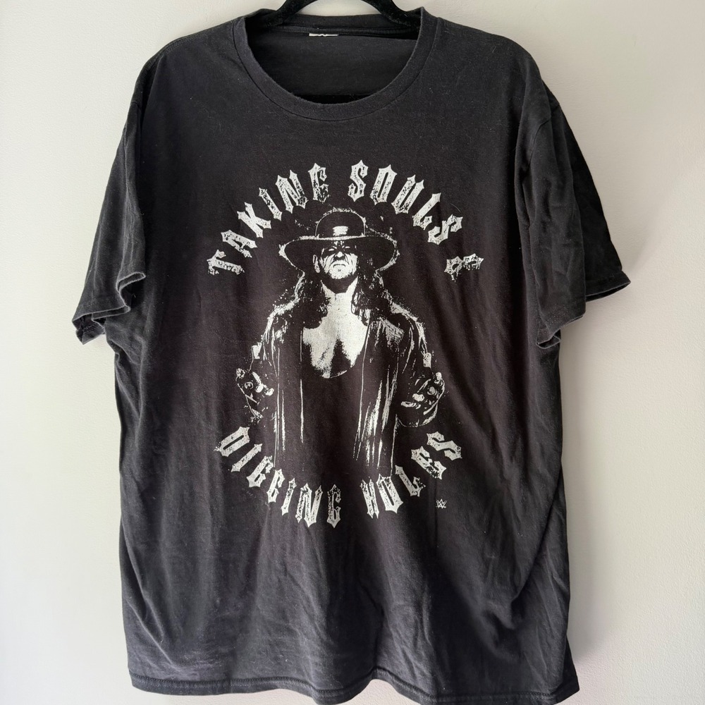 VTG WWE T-Shirt Mens XL Black Good Taking Souls Digging Holes Undertaker Graphic